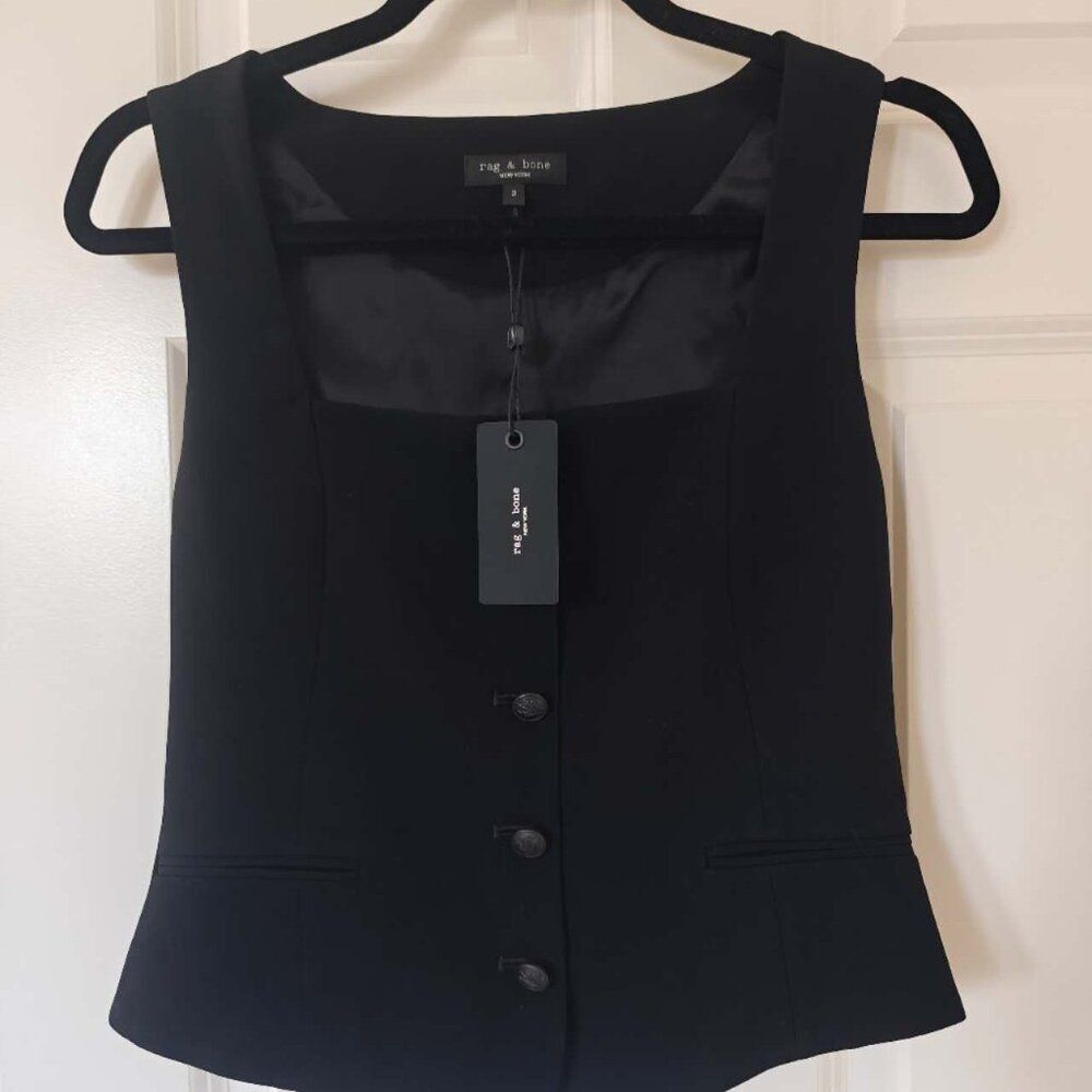 NWT rag & bone Mariana Italian Crepe Vest - Picture 7 of 8